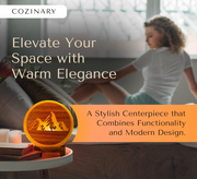 Himalayan Salt Lamp with Mountain design carving on wood sheet, Unique Handcrafted Light for home, includes dimmer & bulb, 9" Height