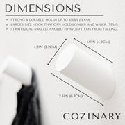 Black Wall Hooks - Unique Wooden Wall Hooks -Hooks for Hanging Bathroom Towel Hooks, Coat Hooks, Hat Hooks - Set of 4 Hooks